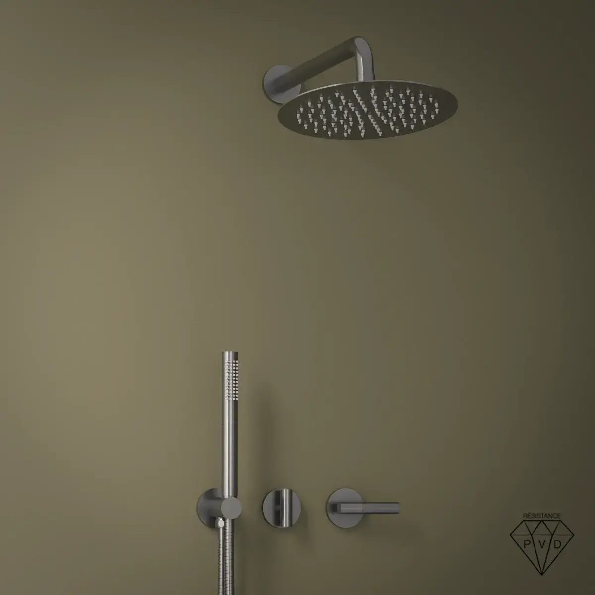 Set de douche encastré complet gun métal Honfleur