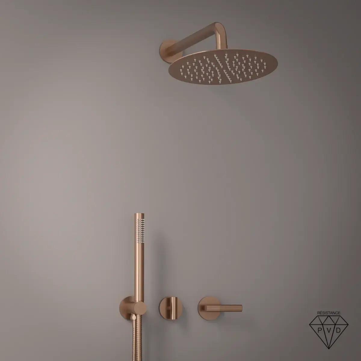 Set de douche encastré complet doré rose brossé Honfleur