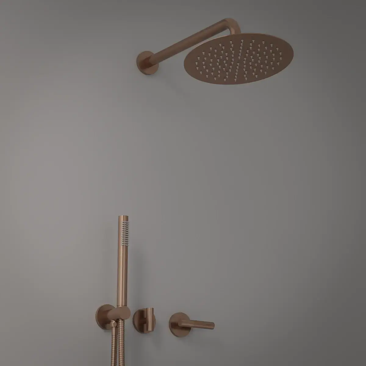 Set de douche encastré complet, Doré rose brossé, Honfleur 1