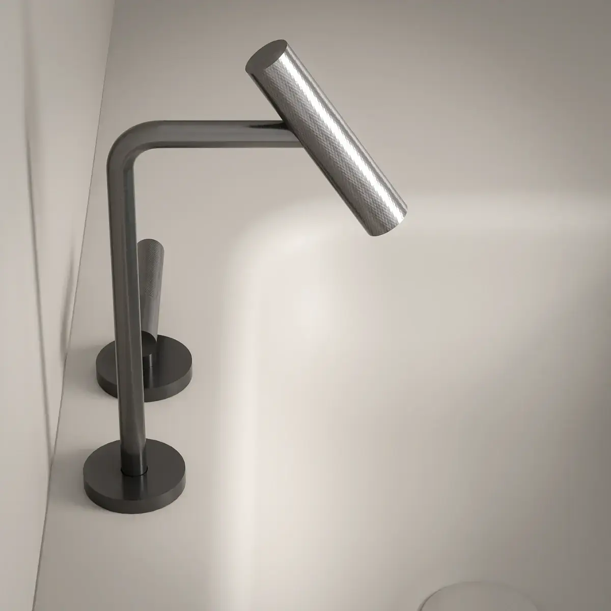 Mitigeur lavabo 2 trous, hauteur standard, gun métal, Honfleur 1  