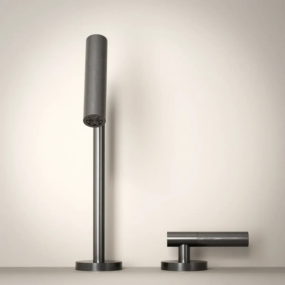 Mitigeur lavabo 2 trous, hauteur standard, gun métal, Honfleur 1  