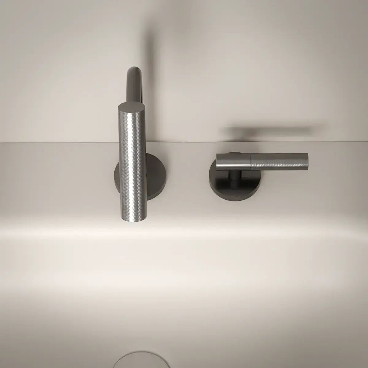 Mitigeur lavabo 2 trous, hauteur standard, gun métal, Honfleur 1  