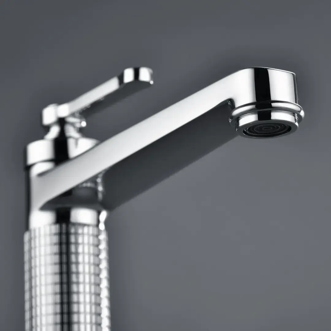 Mitigeur lavabo surélevé cannelé, Chrome, César 1 