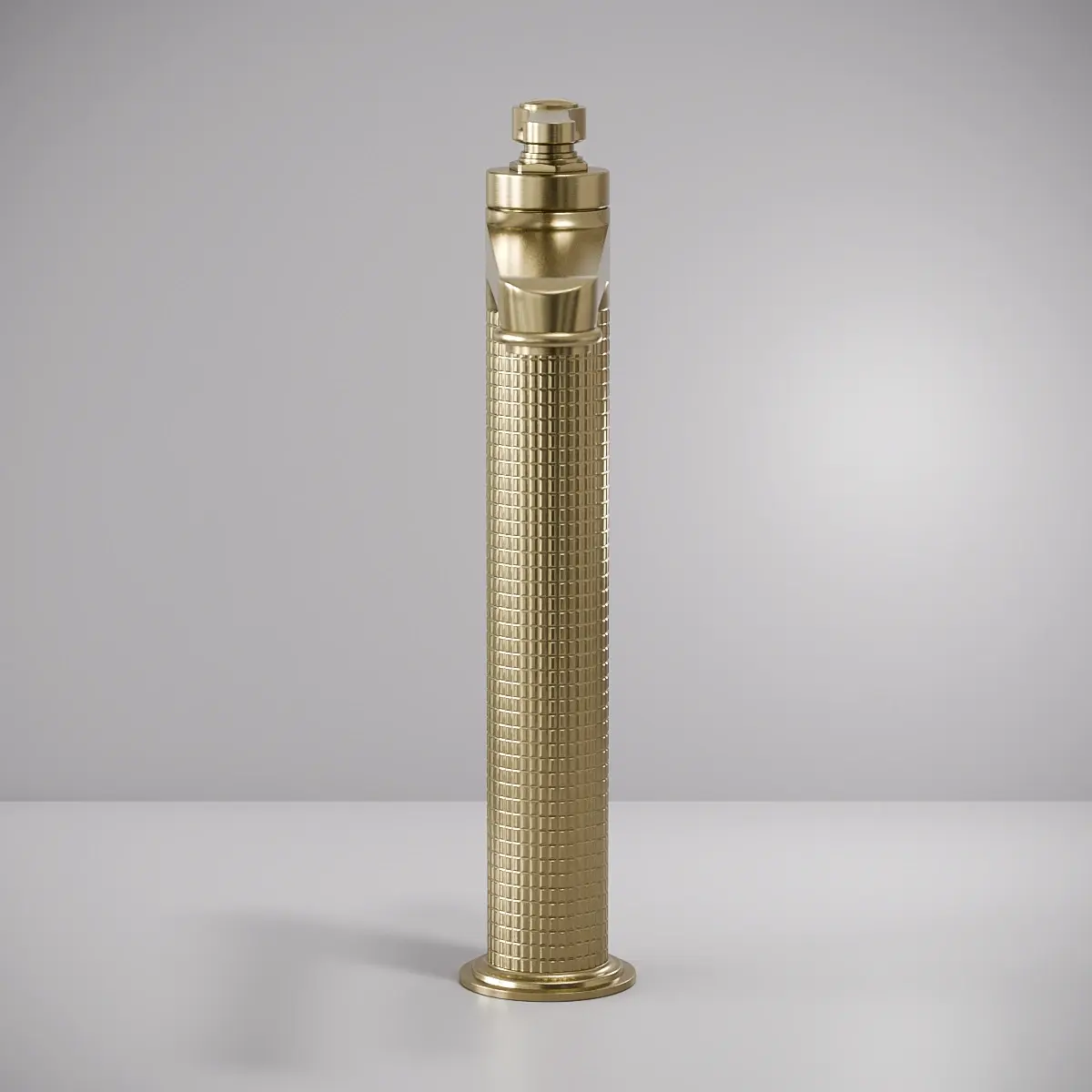 Mitigeur lavabo surélevé cannelé, doré brossé, César 1  