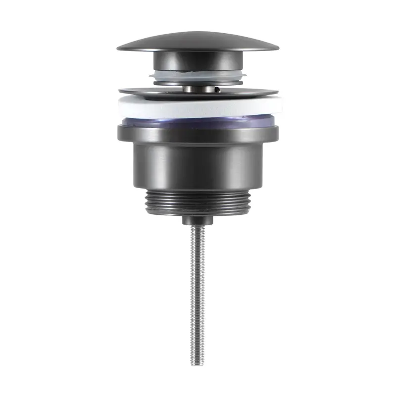 Bonde lavabo clic-clac ou fixe universelle en inox finition gun métal