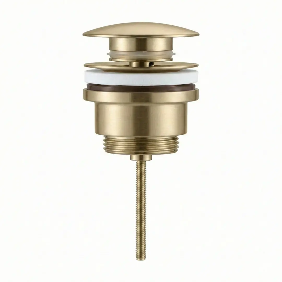 Bonde lavabo clic-clac ou fixe universelle en inox finition doré brossé 