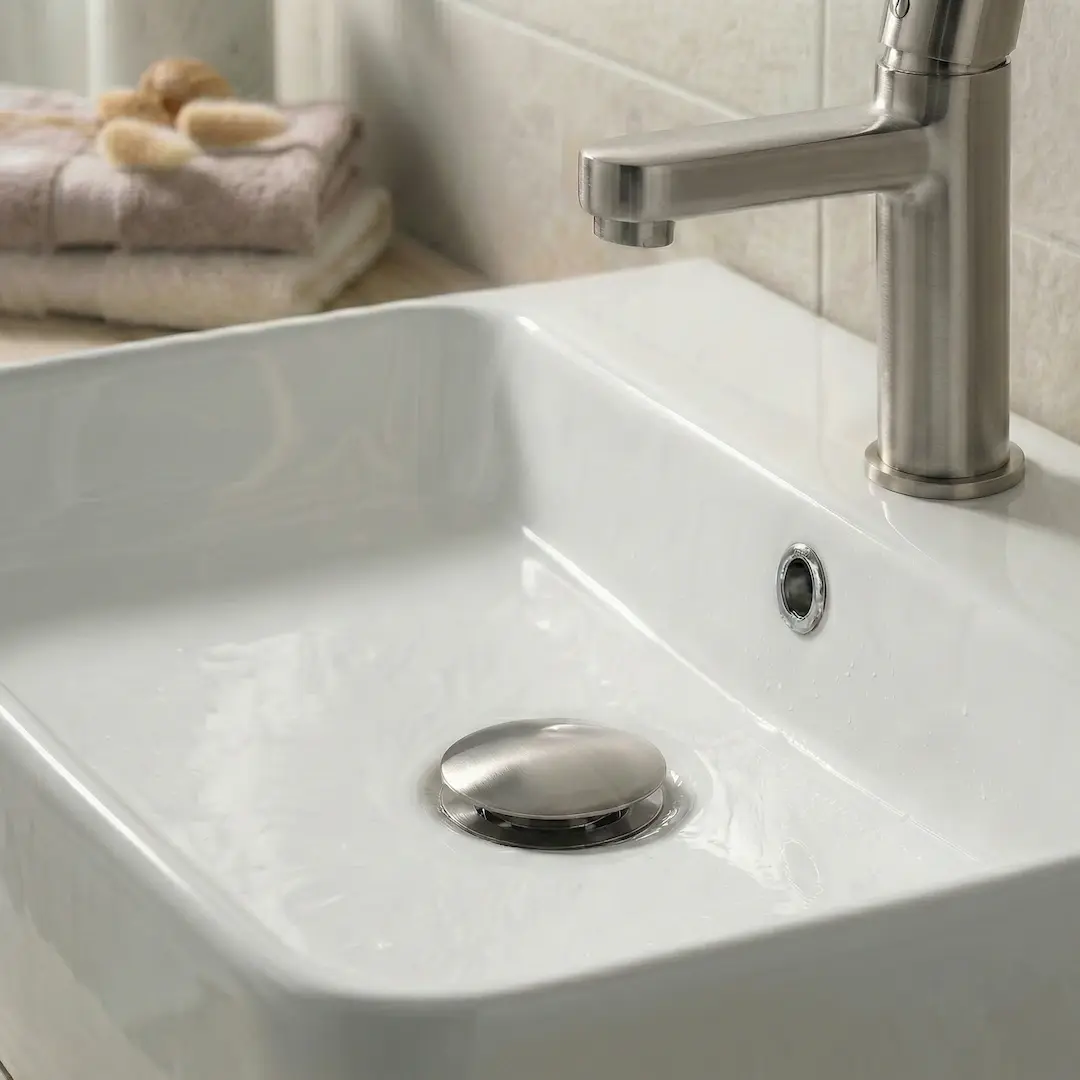 Bonde pour lavabo en inox brossé