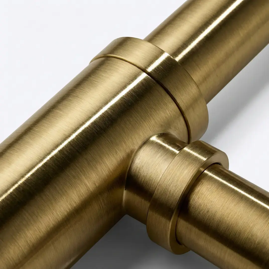 Siphon en inox, finition doré brossé  