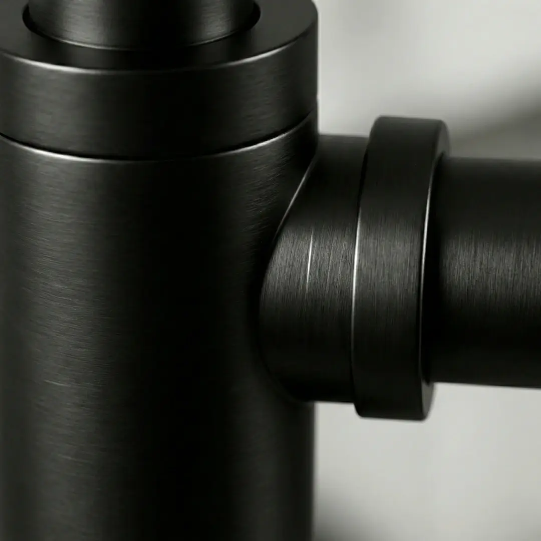 Siphon en inox, finition noir mat