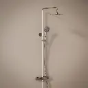 Colonne de douche mitigeur, Ø25cm, chrome, avec douchette multifonction, Châtelet.webp