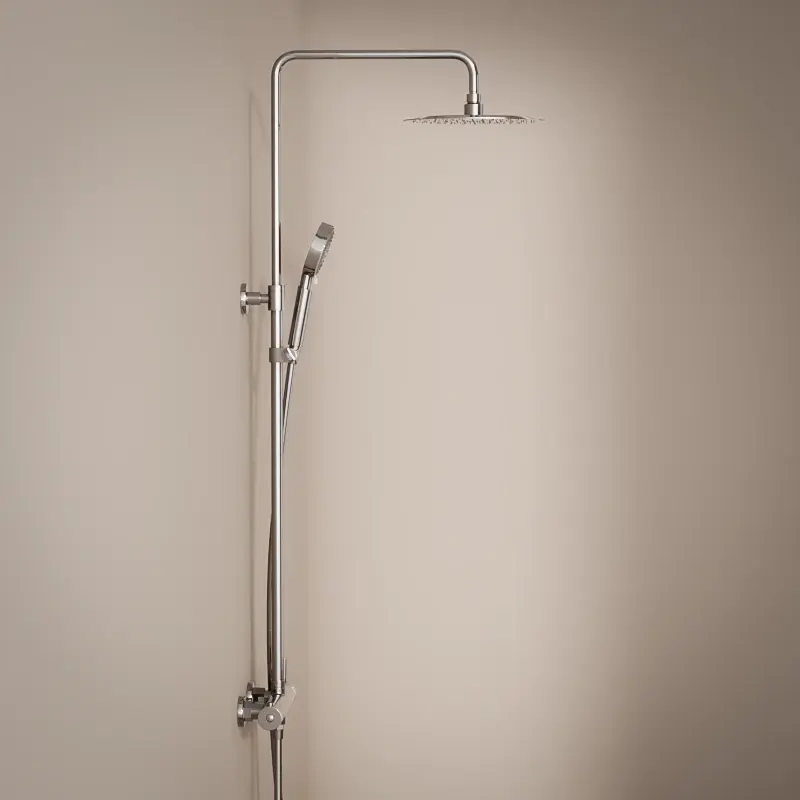 Colonne de douche mitigeur, Ø25cm, douchette multifonctions, chromé, Châtelet III 