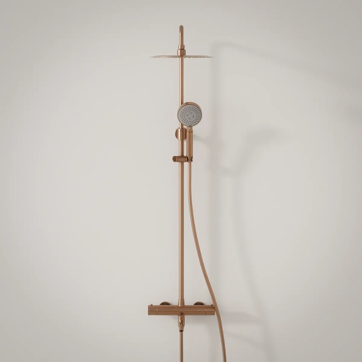 Colonne bain douche thermostatique, douchette multifonction, doré rose brossé, Châtelet 