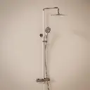 Colonne de douche avec mitigeur mécanique, Ø25cm,  avec douchette multifonction, inox brossé, Châtelet III.webp