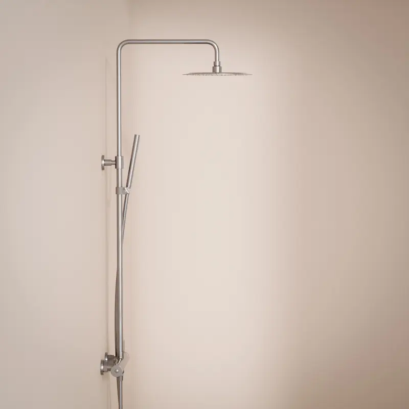 Colonne de douche avec mitigeur mécanique, Ø25cm, inox brossé, Châtelet III (1).webp