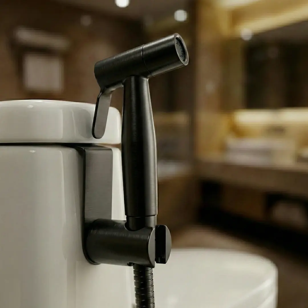 Douchette hygiénique Noir brossé, Châtelet