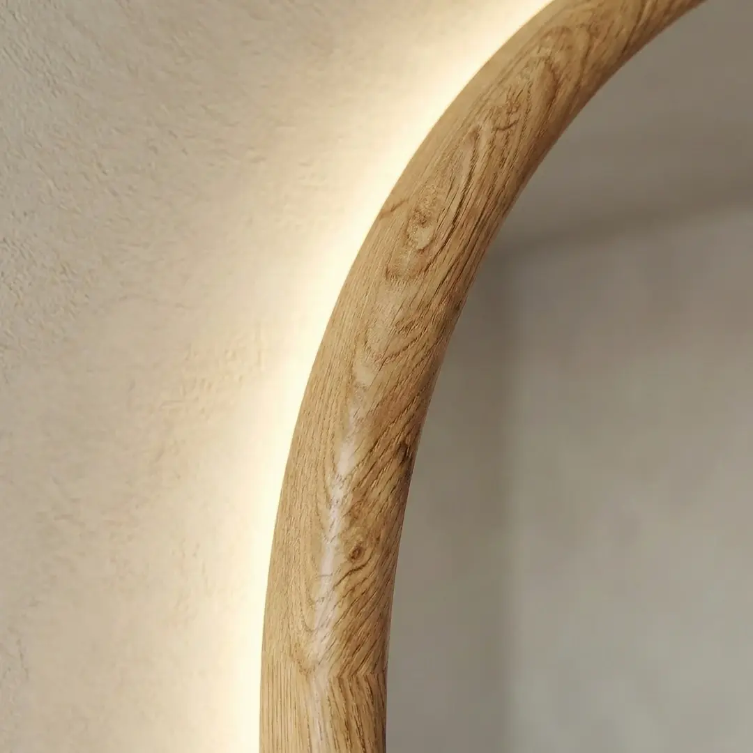 Miroir oblong 55x90, éclairage led, chêne naturel, Omnia