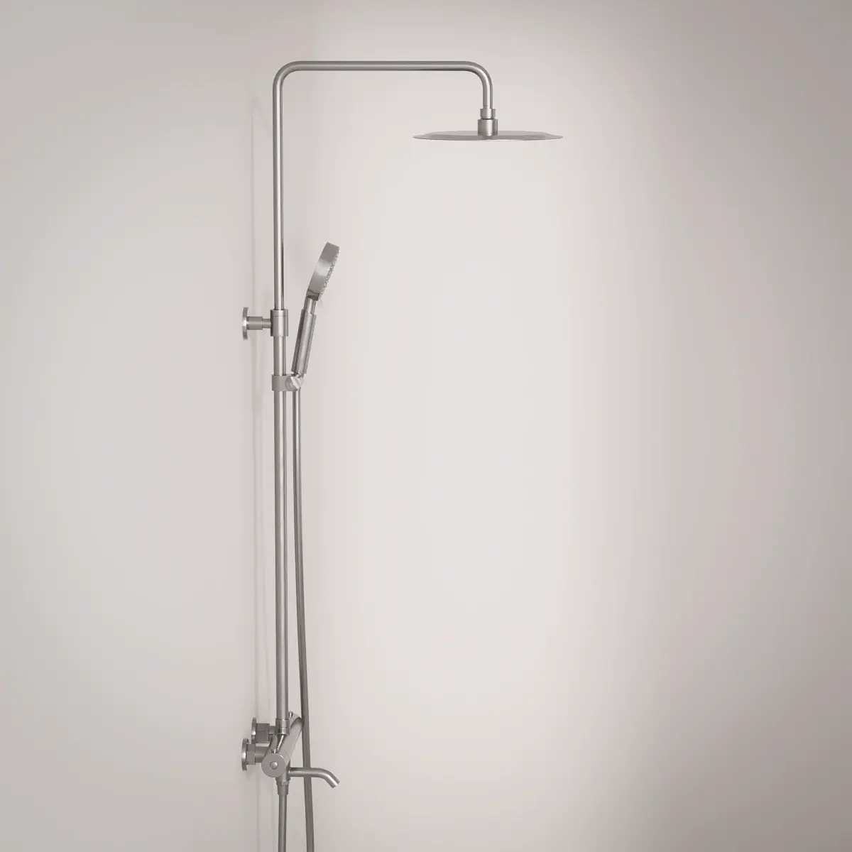 Colonne bain douche thermostatique, douchette multifonction, inox brossé, Châtelet