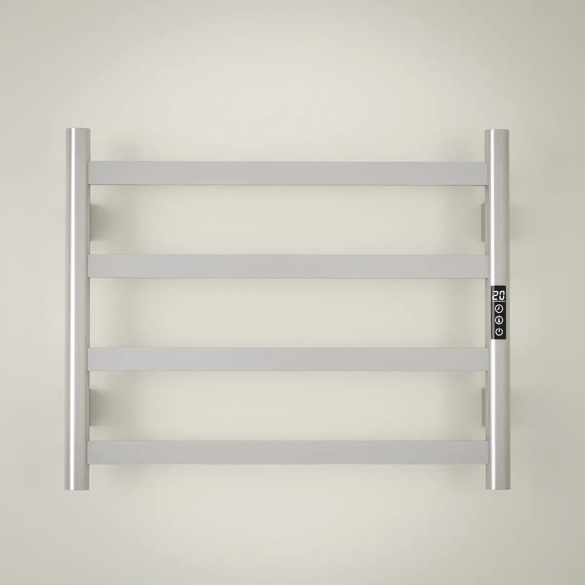 Sèche serviette 57.3x47.4x9.3cm, 90W, Inox brossé, Kalia   