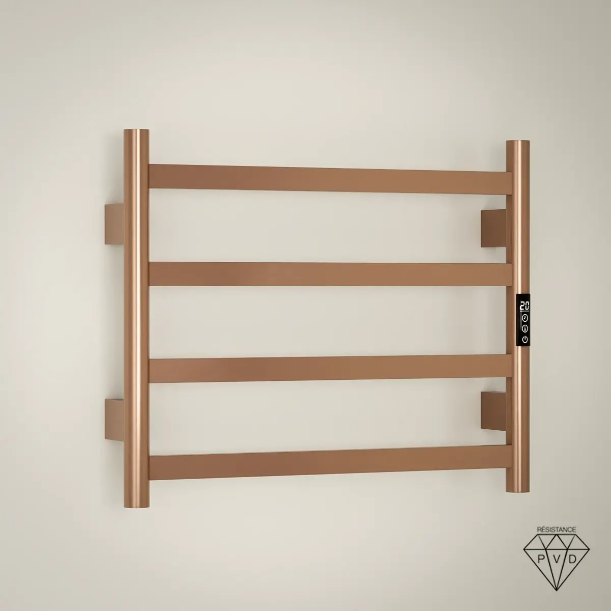 Sèche-serviettes Kalia 90W en doré rose Brossé Compact