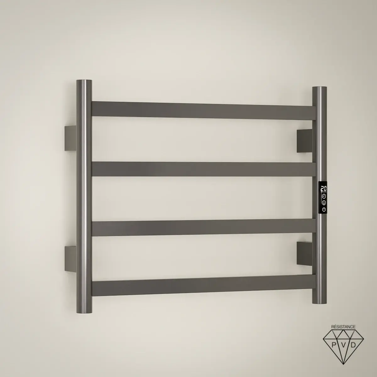 Sèche-serviettes Kalia 90W en gun métal Compact