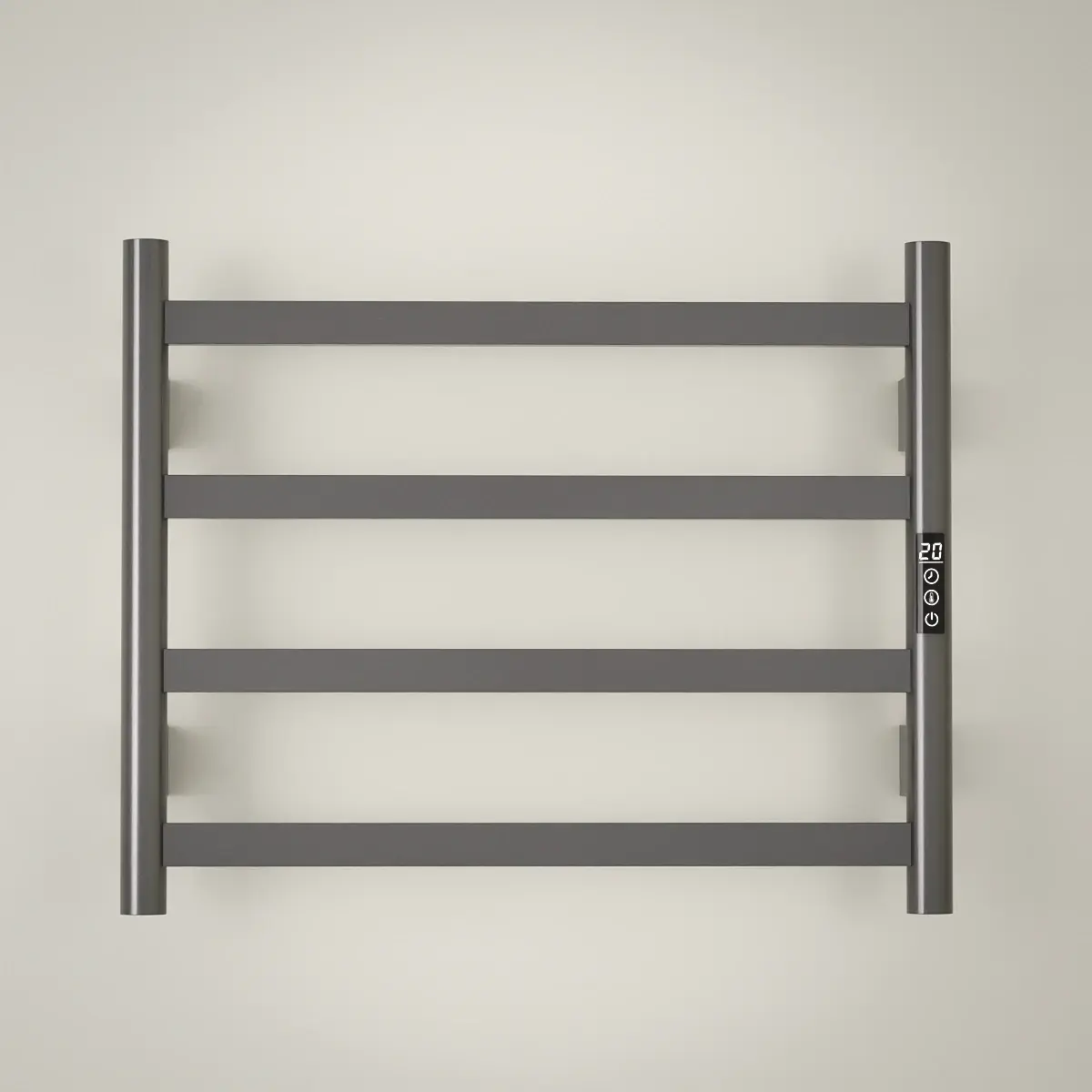 Sèche serviette 57.3x47.4x9.3cm, 90W, Gun métal brossé, Kalia 