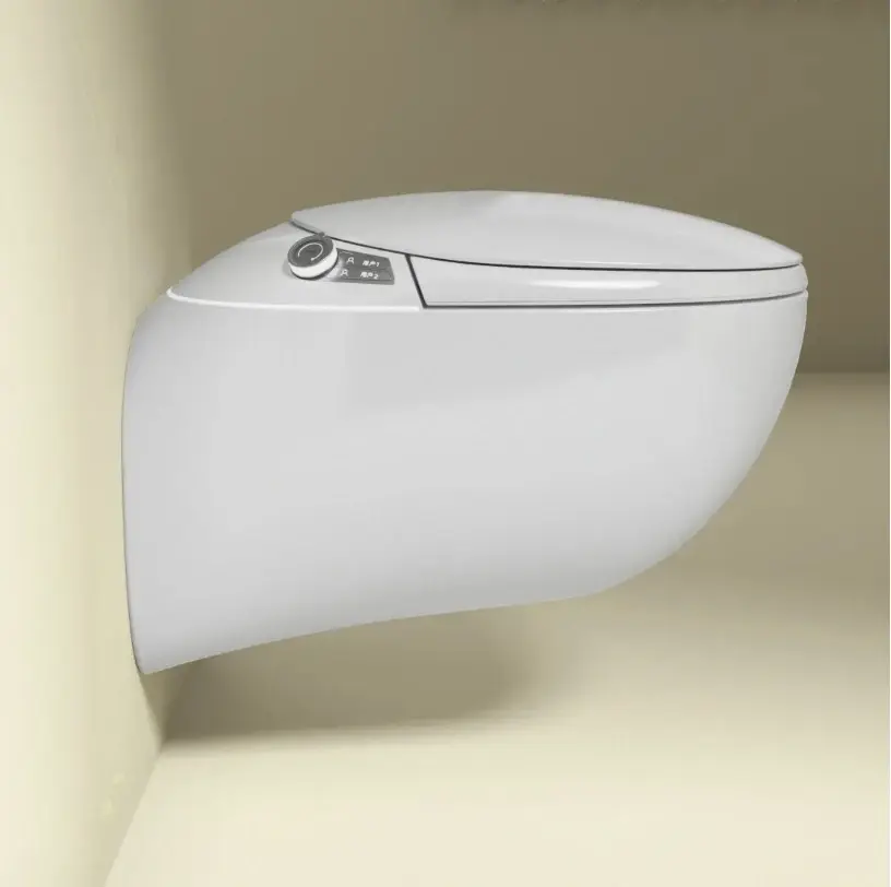 WC suspendu japonais blanc mat, avec bâti support, Safari