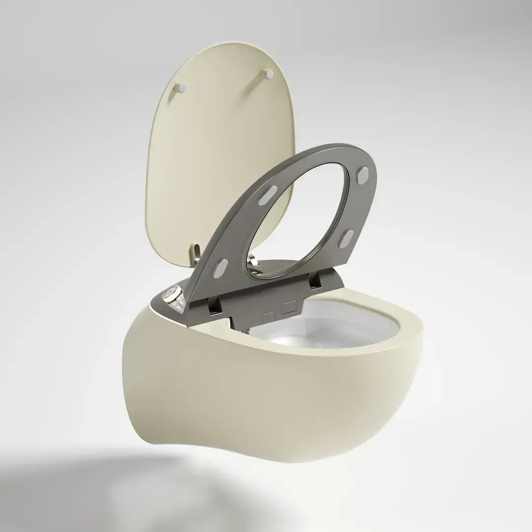 WC suspendu japonais blanc mat, avec bâti support, Safari