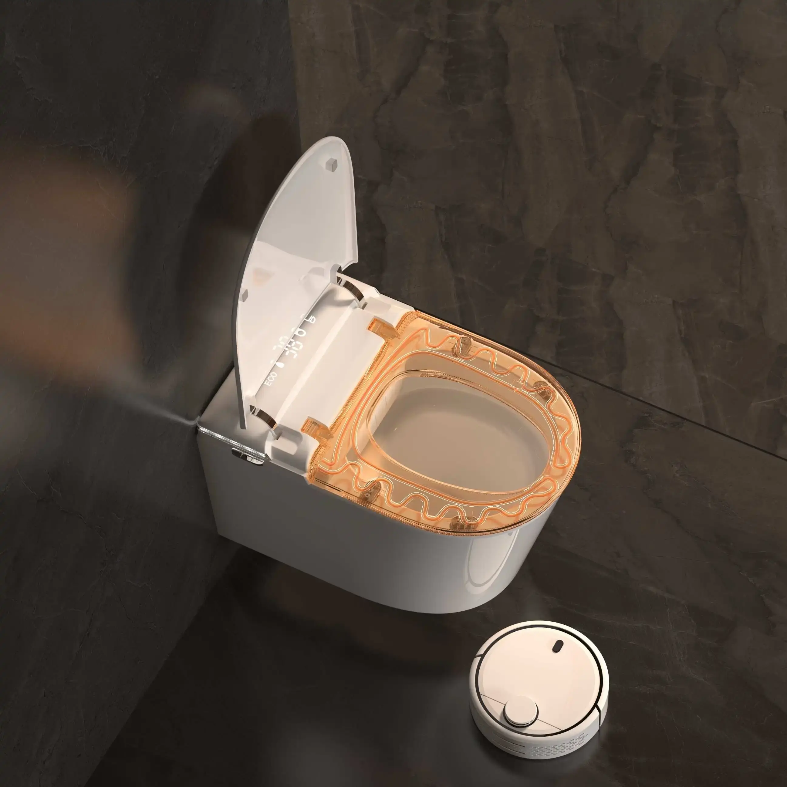 WC suspendu japonais blanc, avec bâti support, Lodge