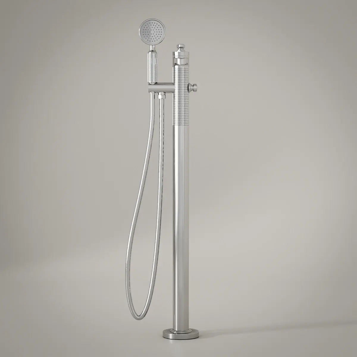 Robinet mitigeur de baignoire sur pied cannelé, Chrome, César 1 