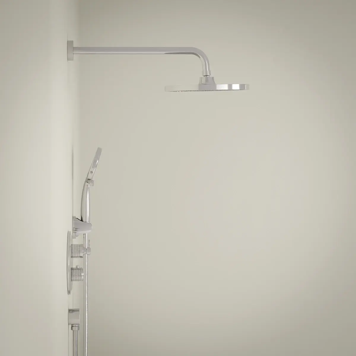 Composition mitigeur encastré de douche cannelé, chrome, César 1     