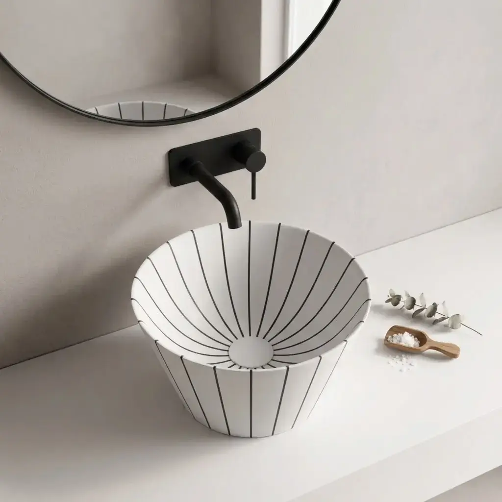 Vasque à poser blanc mat