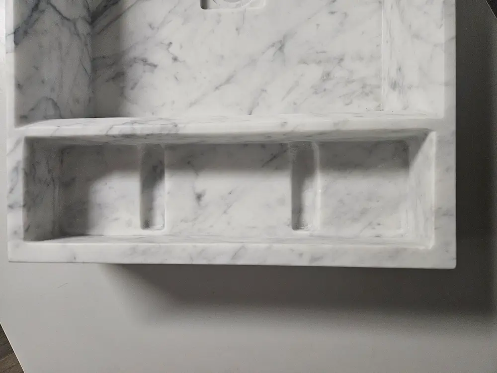 Vasque à poser rectangulaire 60x40x12 marbre véritable, Carrara white 