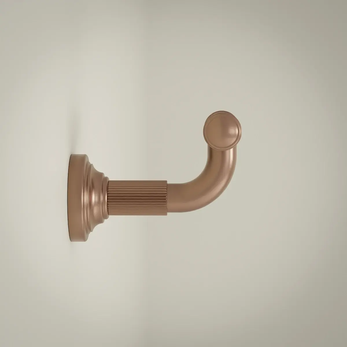 Patère cannelée, doré rose brossé, César 1       