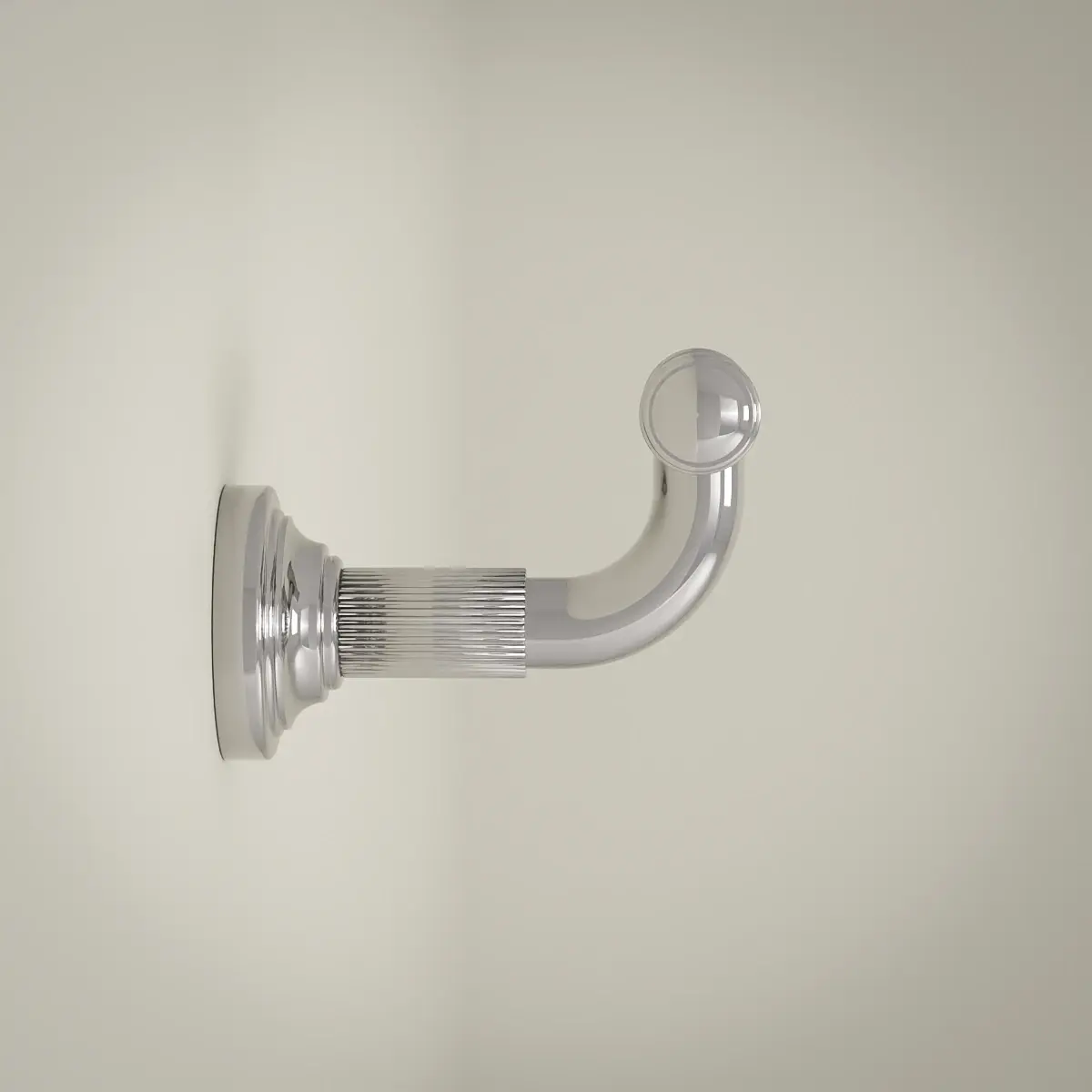 Patère cannelée, chrome, César 1         