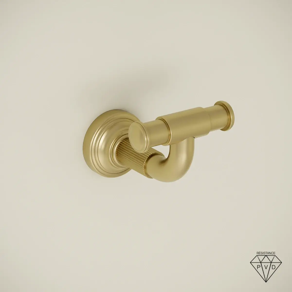 Patère murale cannelée César finition doré brossé