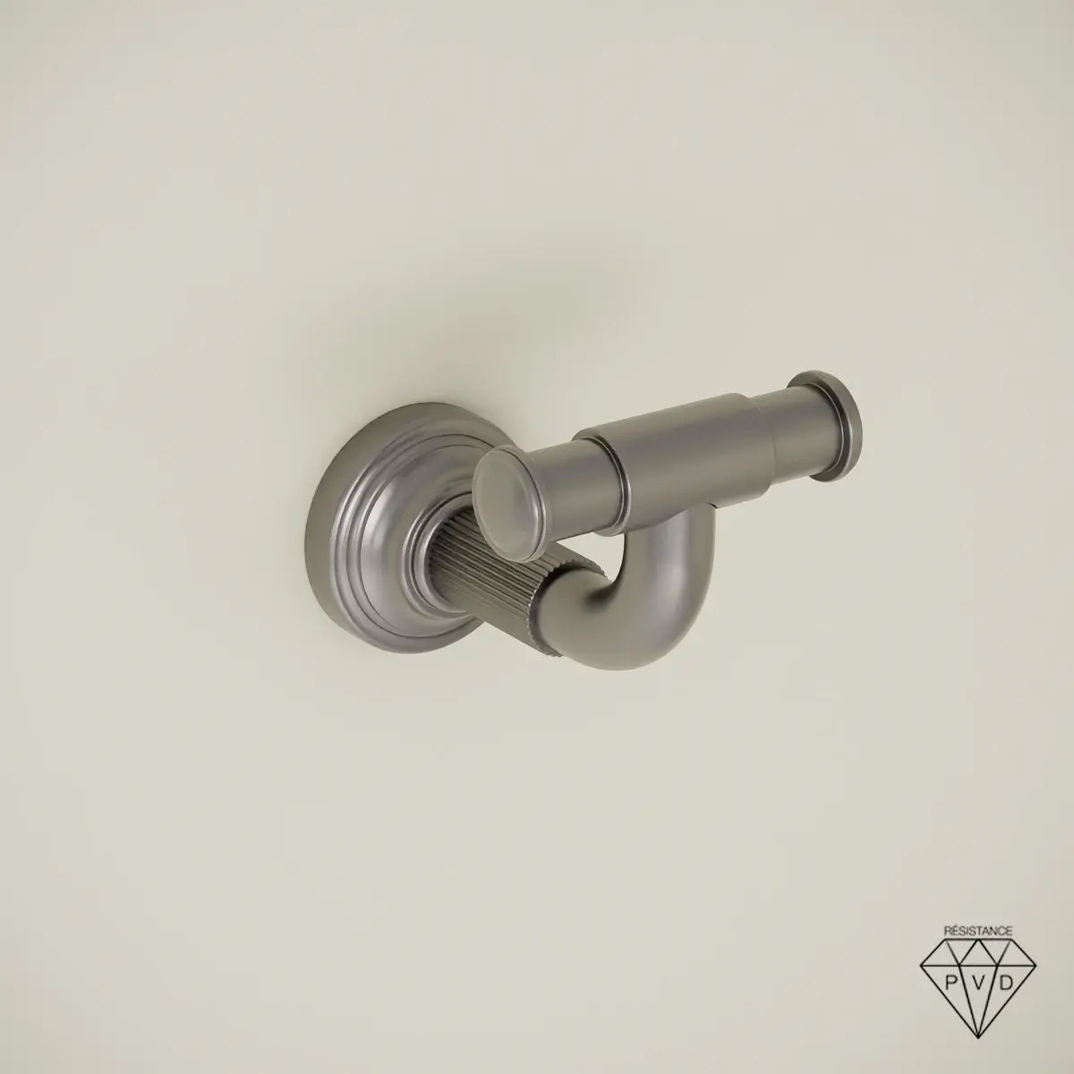 Patère murale cannelée César en finition gun métal