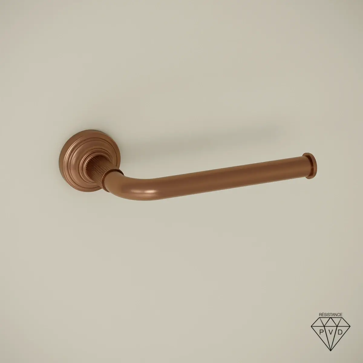 Porte papier toilette ouvert César doré rose brossé avec détail cannelé