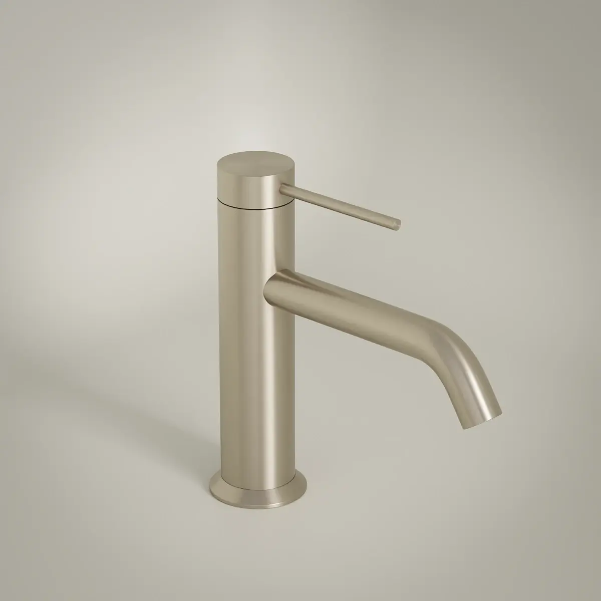 Mitigeur compact pour lave-mains ou bidet Madeleine en finition Champagne brossé.