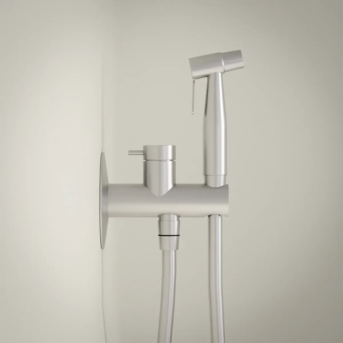 Set douchette hygiénique encastrée, Silver White, Madeleine
