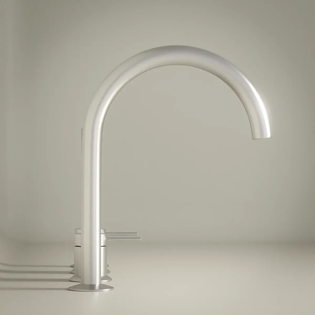 Robinet mitigeur bain-douche de plage, Silver white, Madeleine            