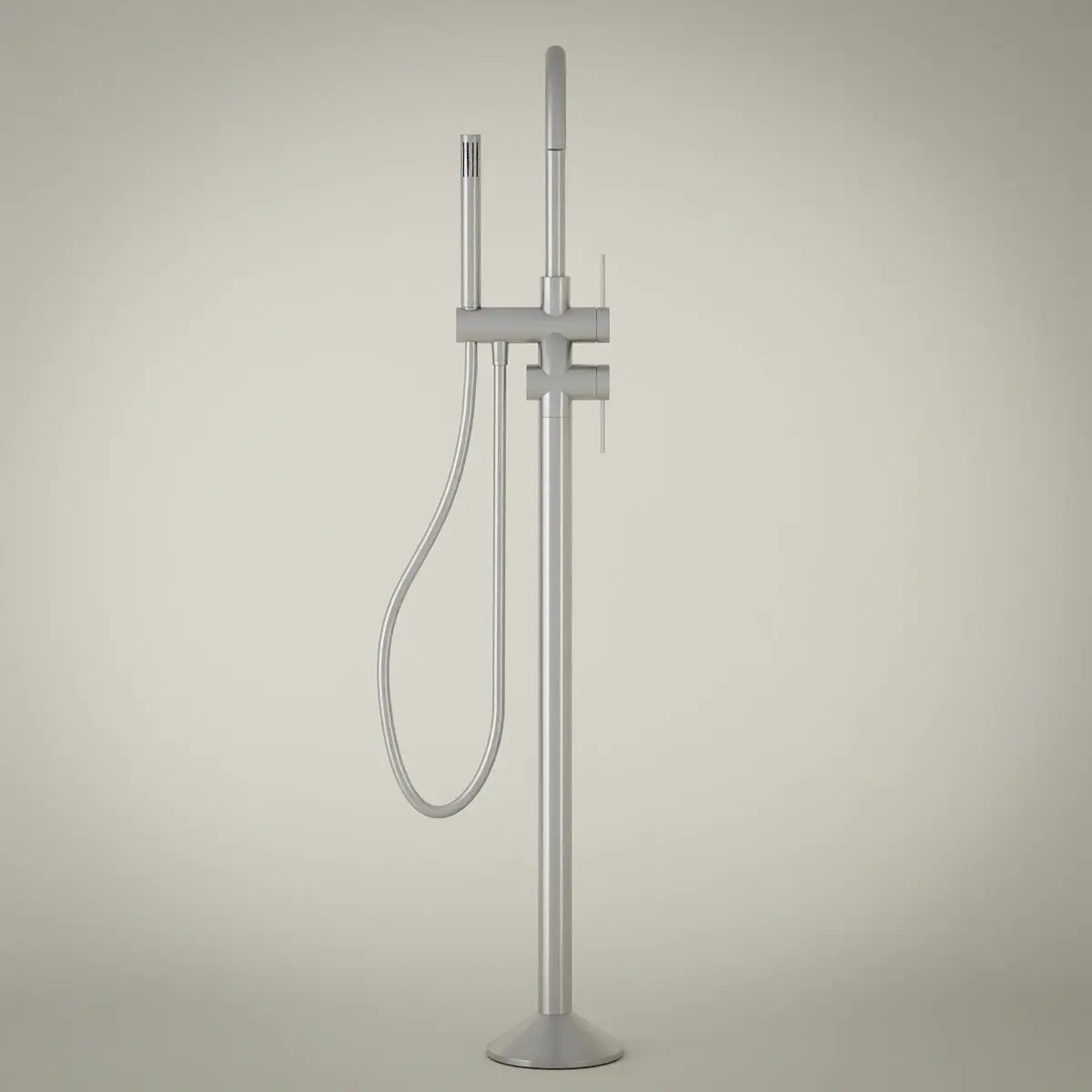 Robinet mitigeur de baignoire sur pied, Silver white, Madeleine            