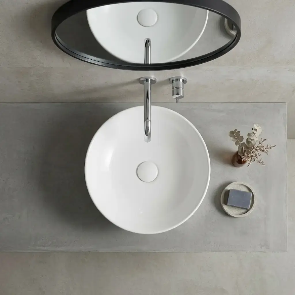 Ajax, Vasque Céramique, Blanc Brillant, 41.5x13CM