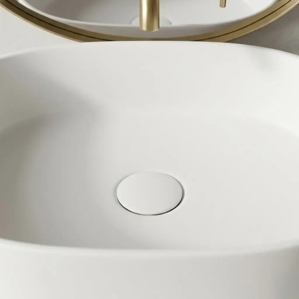 Vasque céramique 55x35x14, blanc mat, Oblongue 