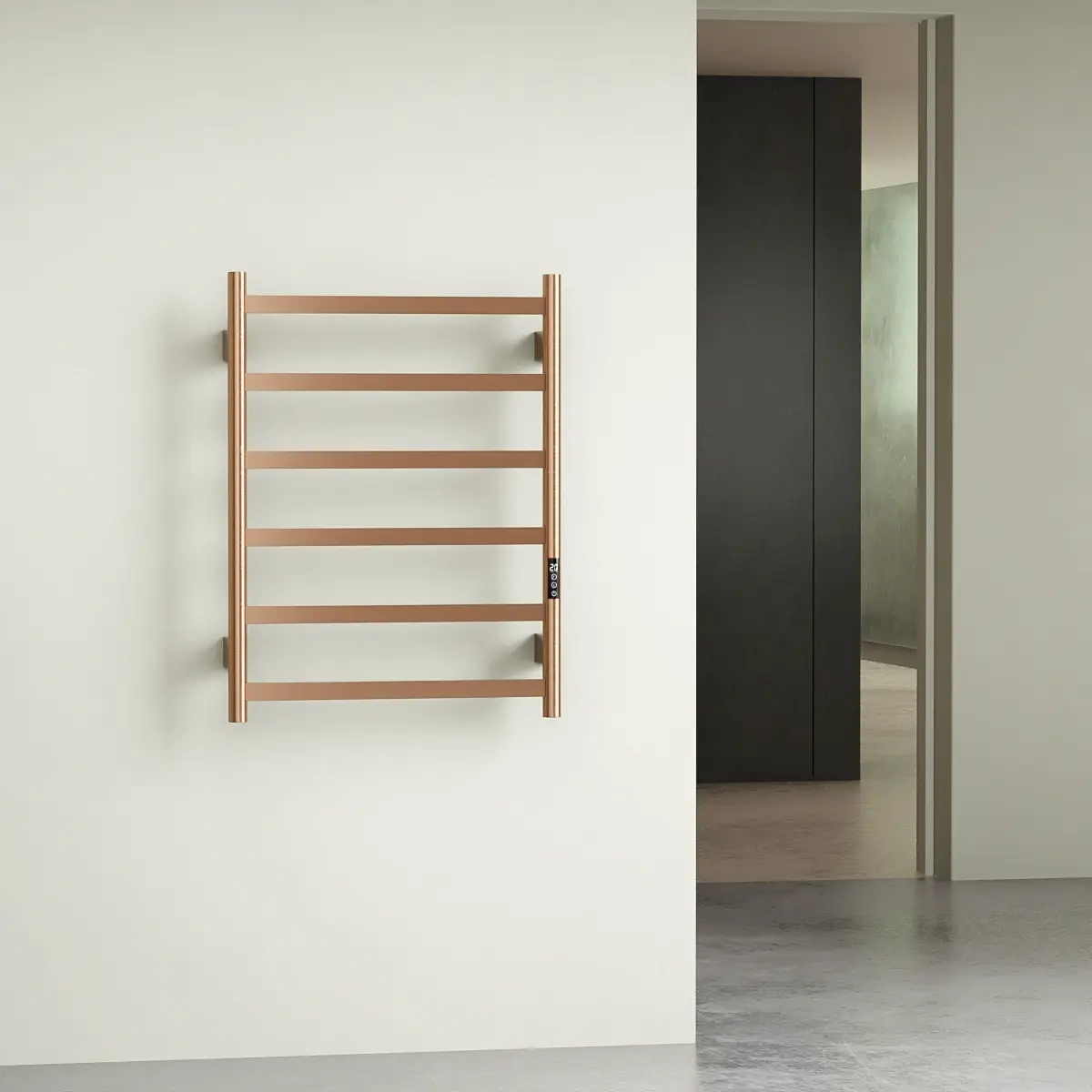 Sèche serviette 57.3x75.4x9.3cm, 140W, Doré rose brossé, Scala 