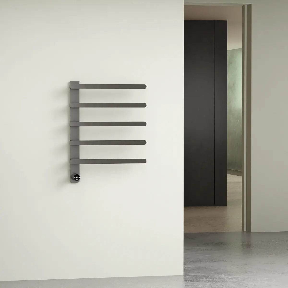 Sèche-serviettes électrique mural 90W finition gun métal Solar