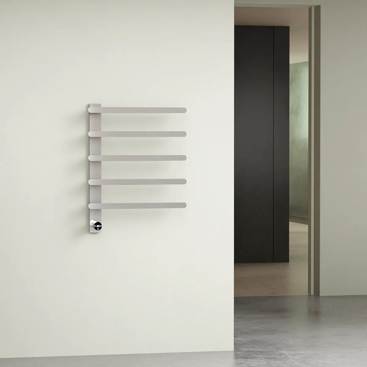 Sèche-serviettes mural électrique 90W finition inox brossé Solar