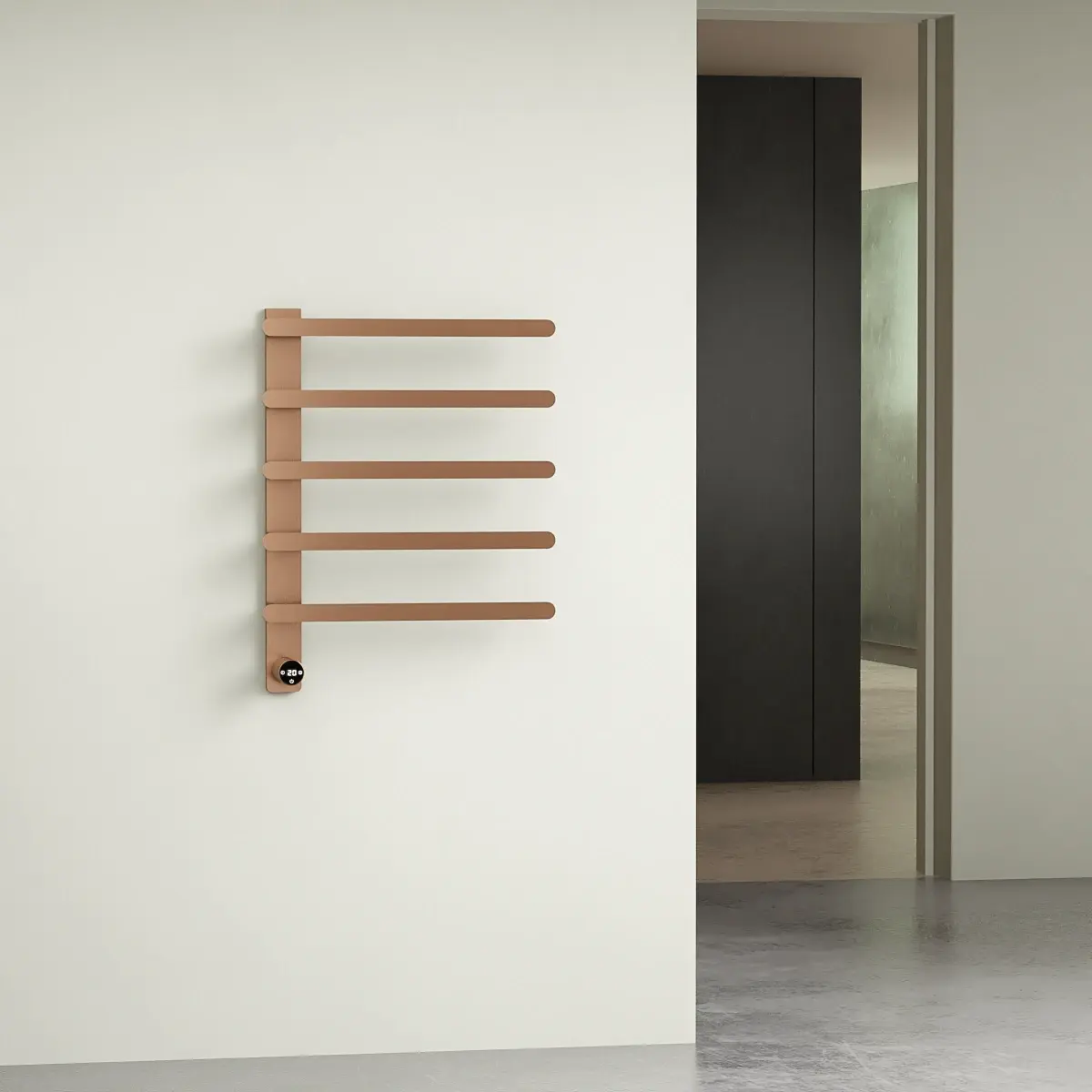 Sèche serviette 90W, doré rose brossé, Solar     