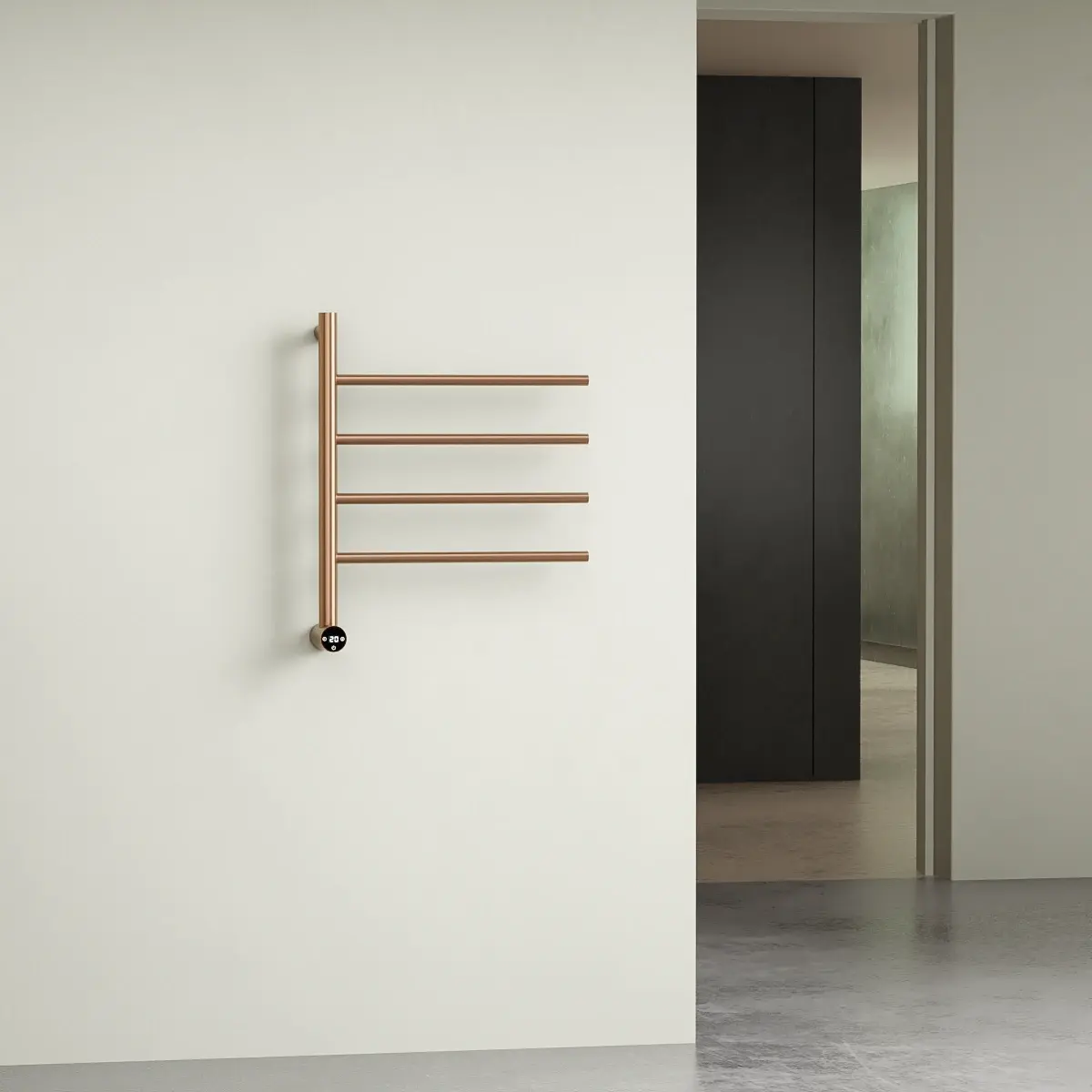 Sèche serviette 47.3x57x12cm, 75W, Doré rose brossé, Elios   