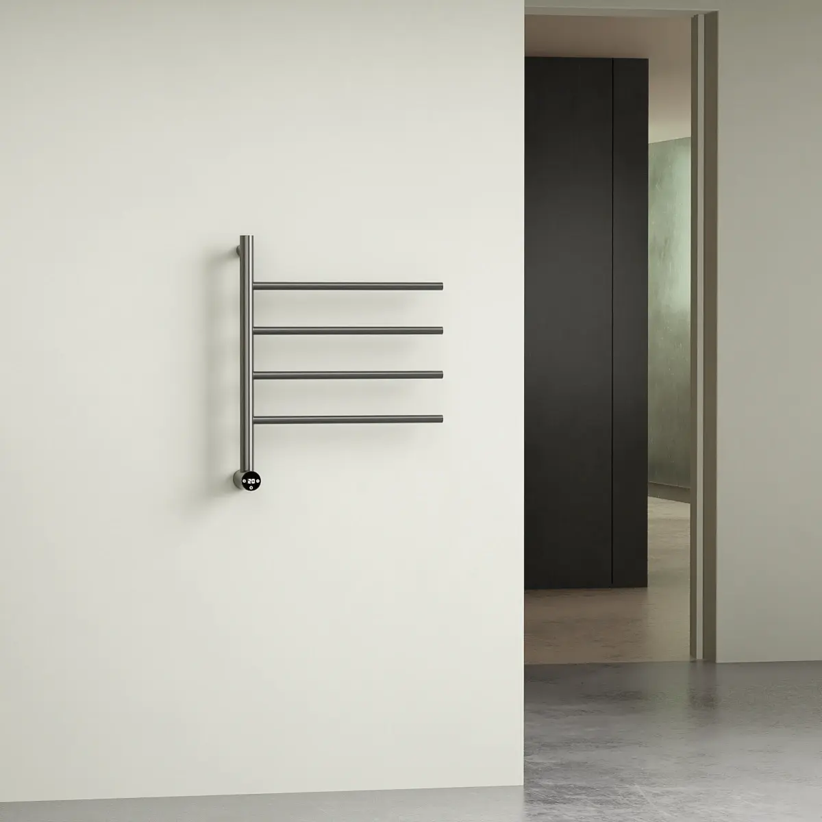 Sèche serviette 47.3x57x12cm, 75W, Gun métal brossé, Elios 