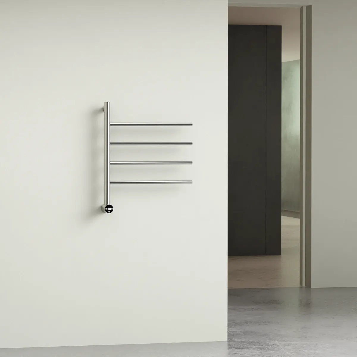 Sèche serviette 47.3x57x12cm, 75W, Inox brossé, Elios  